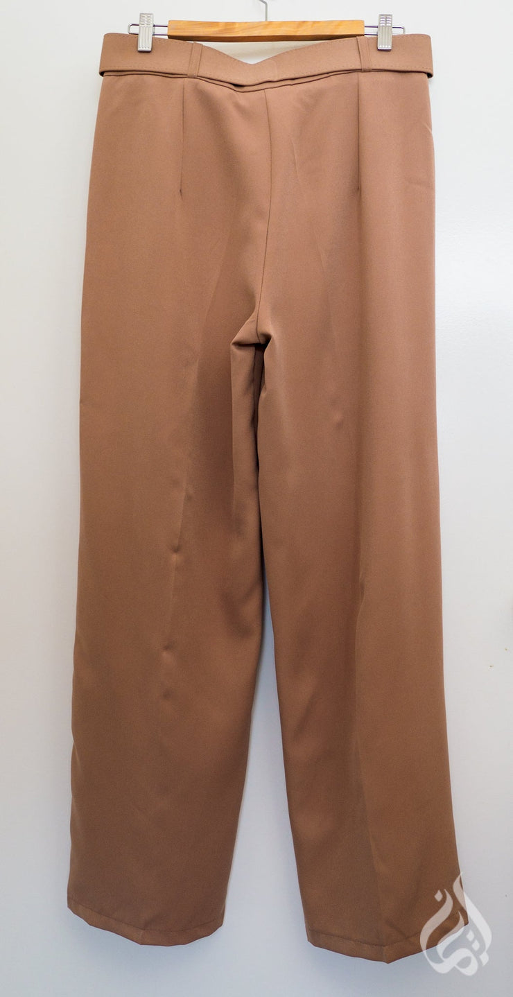 Belted Slack Pants - Peachy Clay