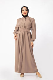 Classic Buttoned Abaya - Navy Blue