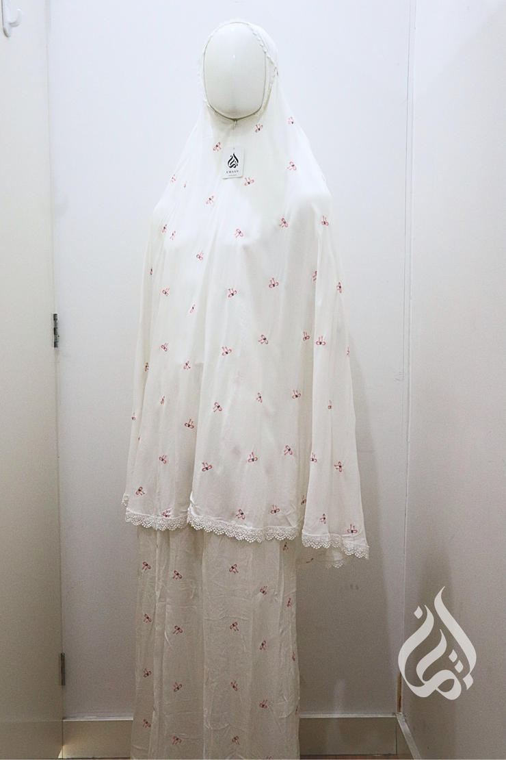 Cotton Prayer Outfit - Ribbon Embroidery (Multicolour)