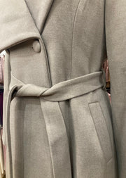 Longline Coat - Shawl Collar - Sand