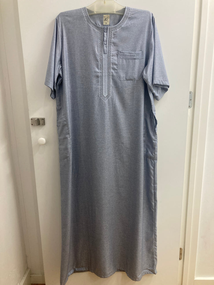 Ikaf Men's Cotton Thowb - Short Sleeve