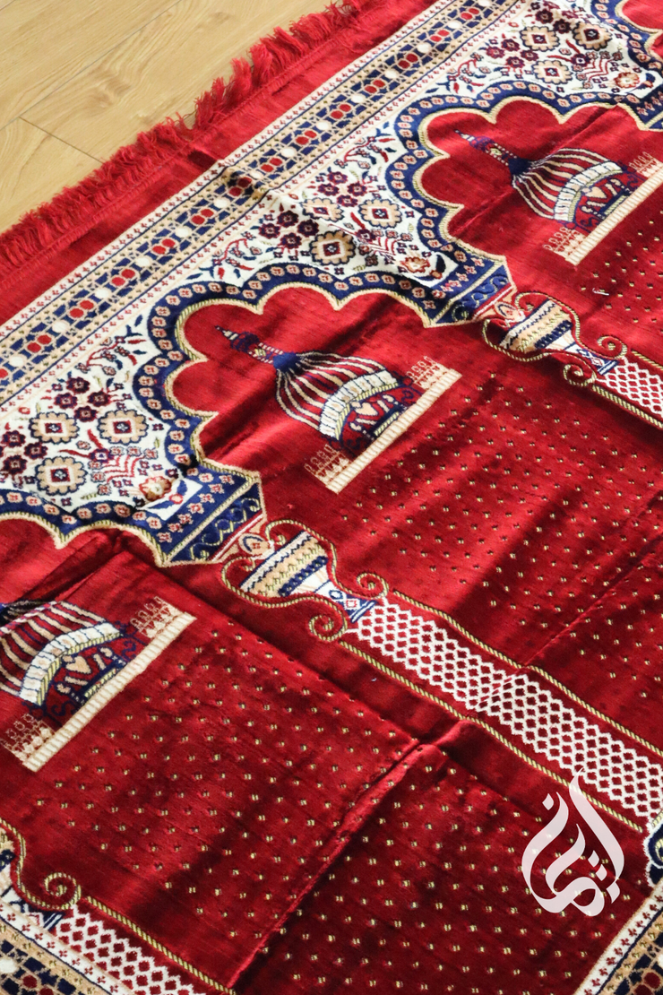 Prayer Mat - Multi fits 3-5 people (Red)
