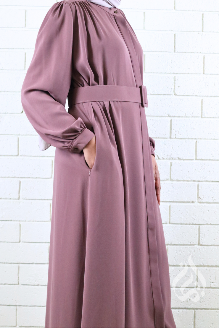Classic Buttoned Dress - Mauve