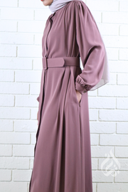 Classic Buttoned Dress - Mauve