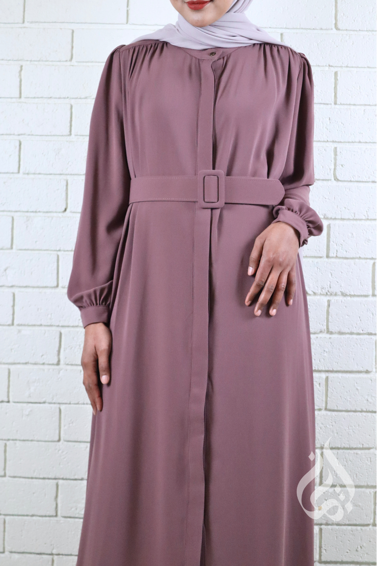 Classic Buttoned Dress - Mauve