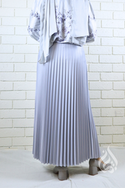 Metallic Pleated Skirt - Silver