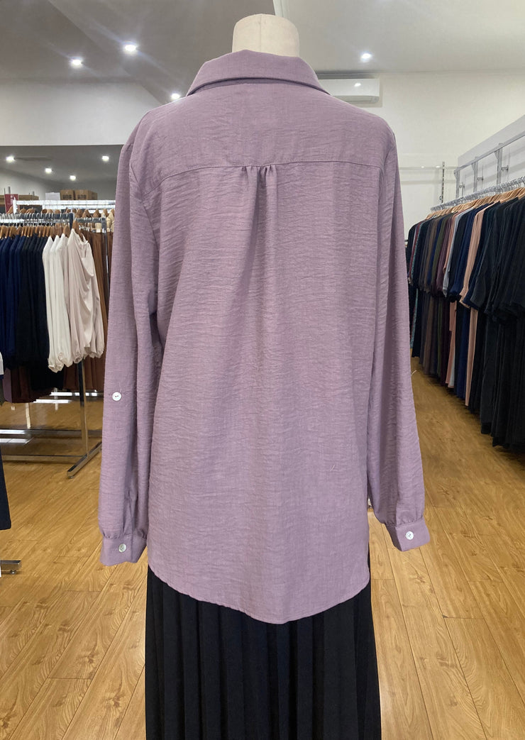 Crepe Buttoned Shirt - Lilac