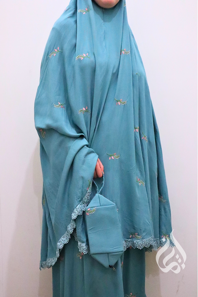Cotton Prayer Outfit - Floral Embroidery (Multicolour)