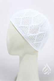 Mens Hand Knitted Cap - White