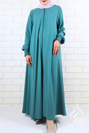 Front Zipped Abaya - Teal