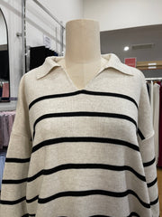 Knit Long Tunic - Stripes