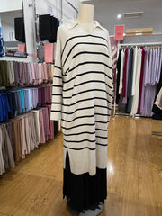 Knit Long Tunic - Stripes