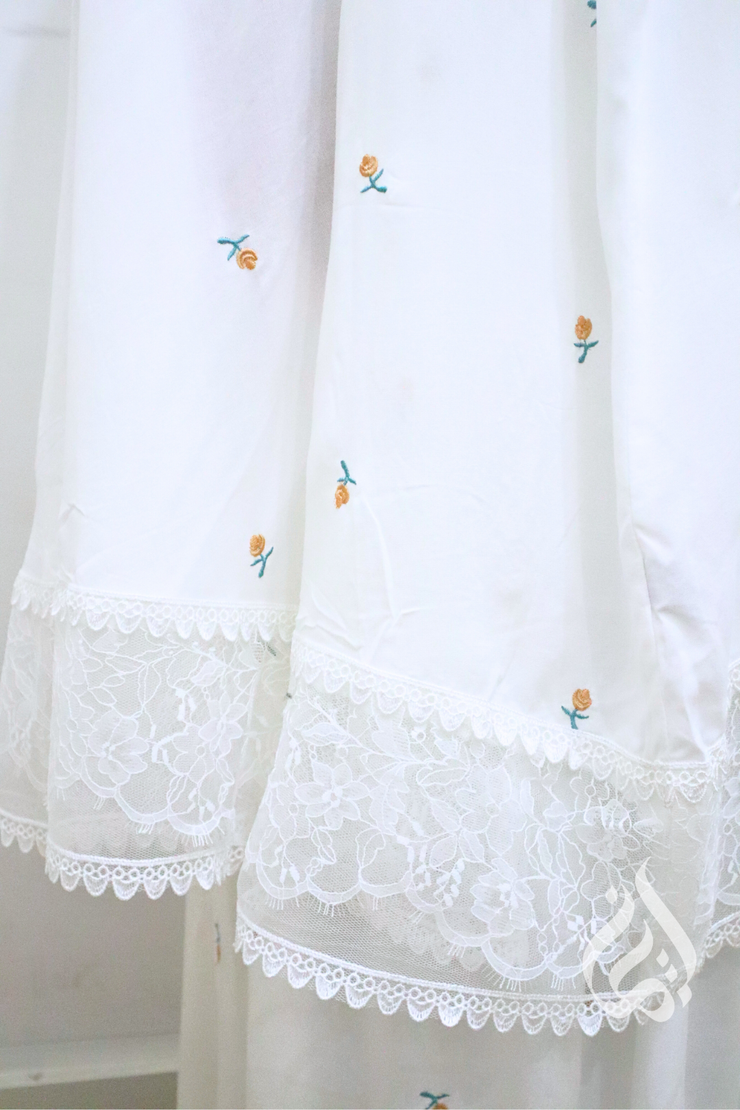 Cotton Prayer Outfit - Yellow Tulip Embroidery