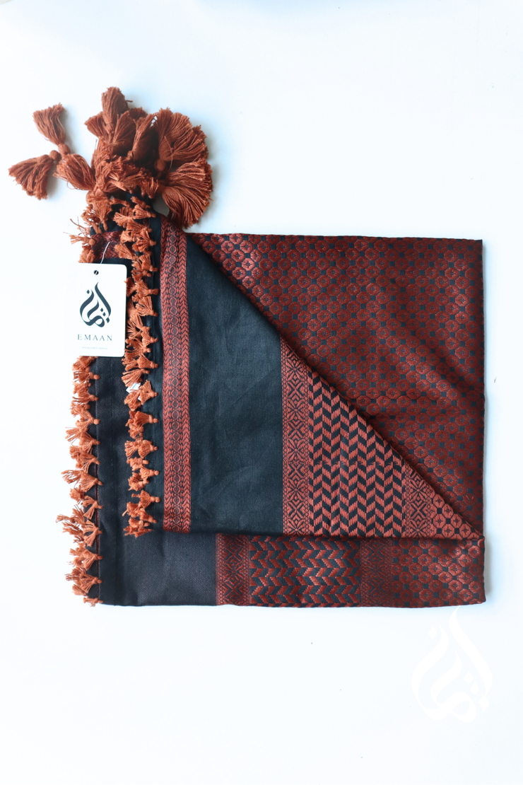 Kufiyeh Scarf (Multicoloured) - Black Base