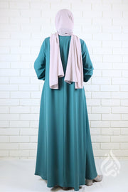 Front Zipped Abaya - Teal
