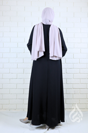 Front Zipped Abaya - Black