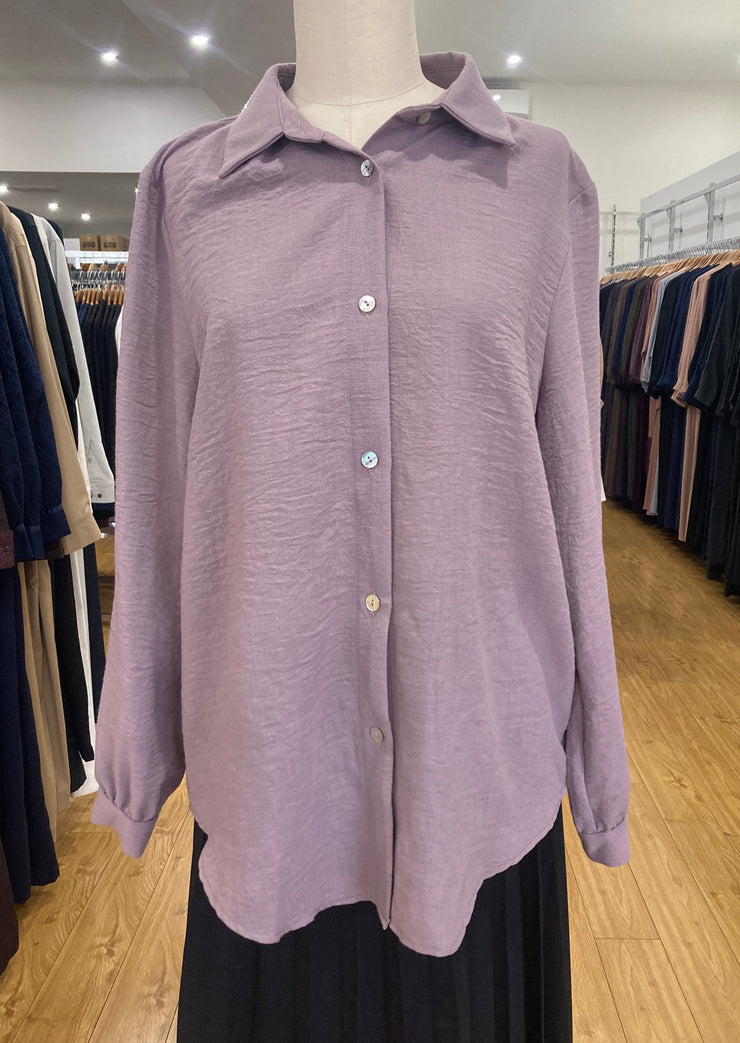 Crepe Buttoned Shirt - Lilac