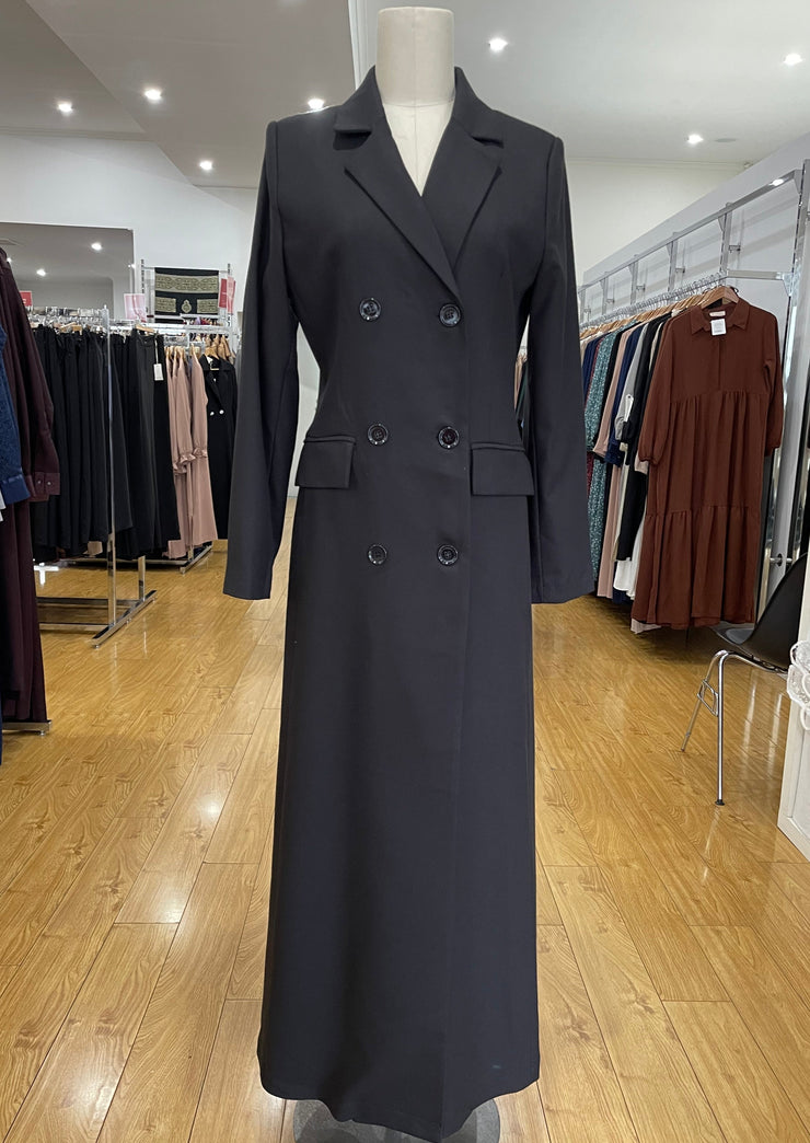 Maxi Coat Double Breast - Black