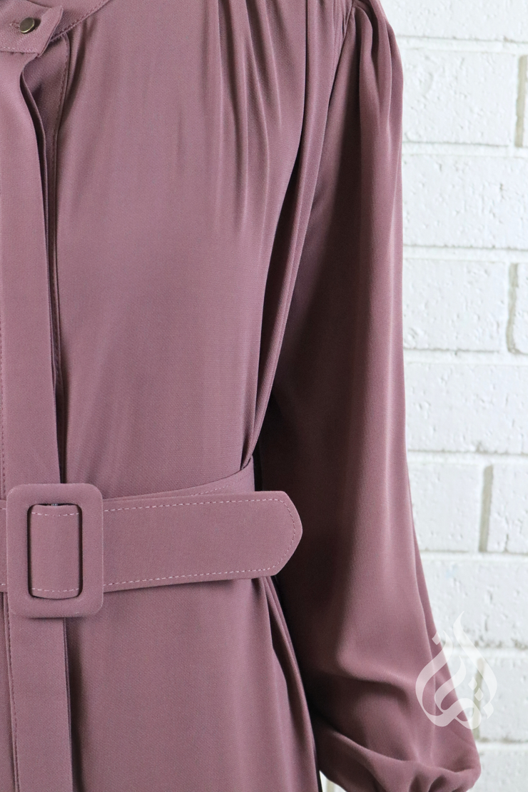 Classic Buttoned Dress - Mauve