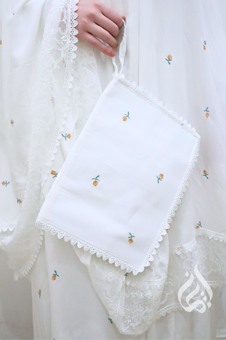 Cotton Prayer Outfit - Yellow Tulip Embroidery
