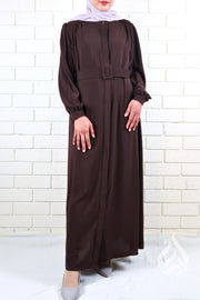 Classic Buttoned Dress - Dark Brown