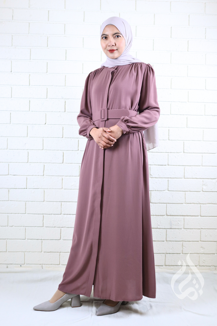 Classic Buttoned Dress - Mauve