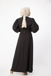 Billow Sleeved Dress - Black