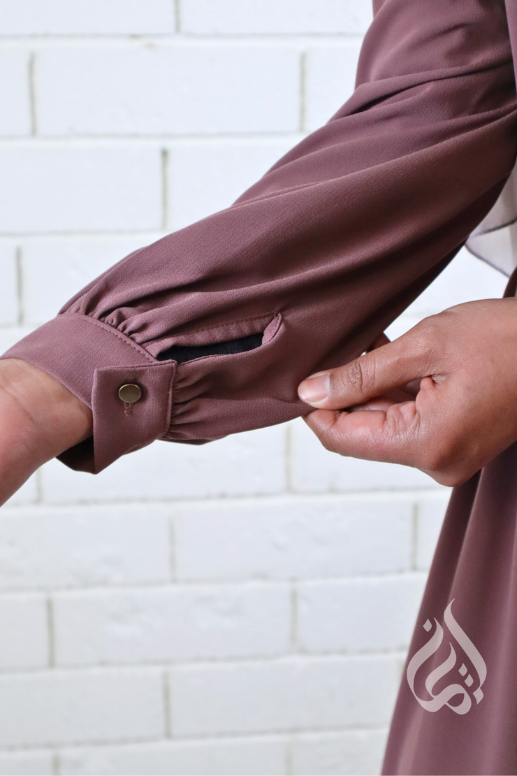 Classic Buttoned Dress - Mauve