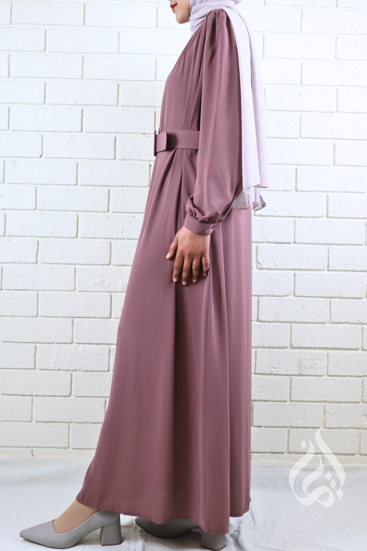 Classic Buttoned Dress - Mauve