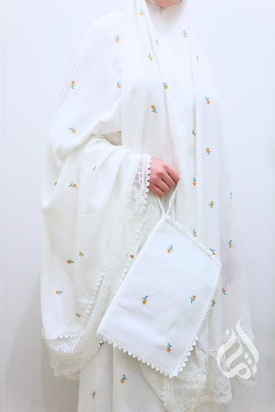 Cotton Prayer Outfit - Yellow Tulip Embroidery