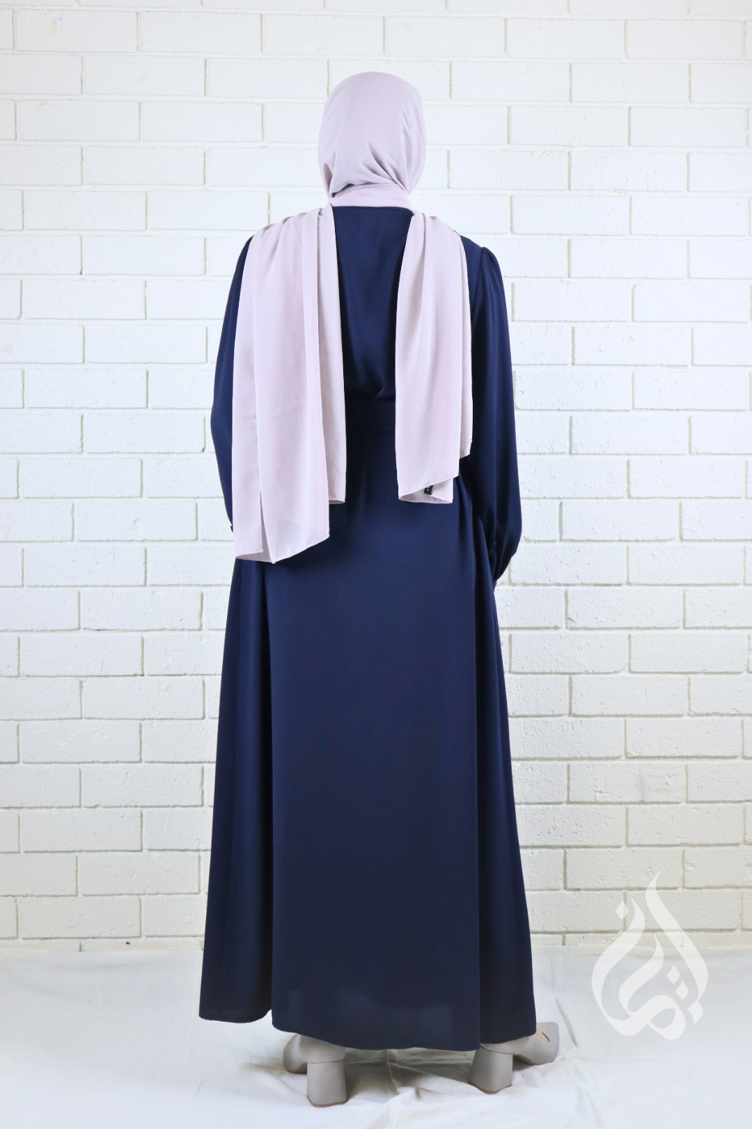 navy blue abaya dress Classic Buttoned Dress