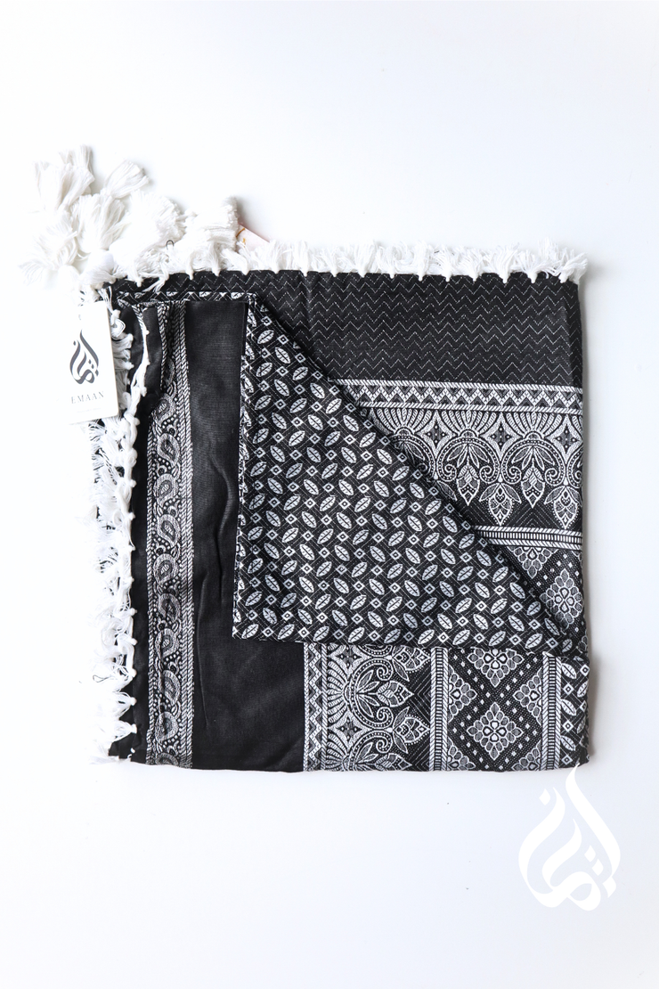 Kufiyeh Scarf (Multicoloured) - Black Base