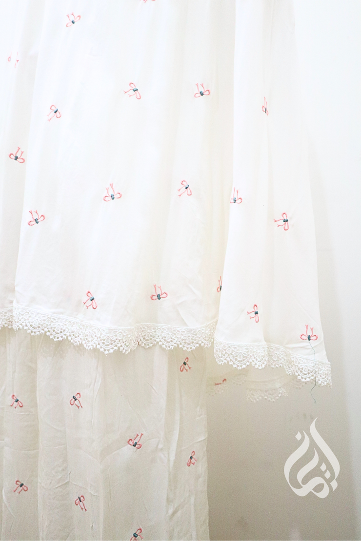 Cotton Prayer Outfit - Ribbon Embroidery (Multicolour)