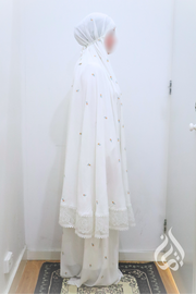Cotton Prayer Outfit - Yellow Tulip Embroidery