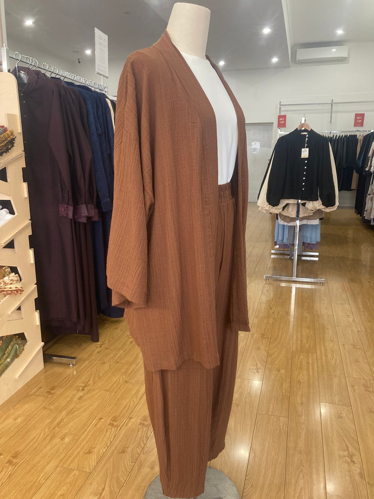 Open Outerwear: Subtle Stripe - Brown