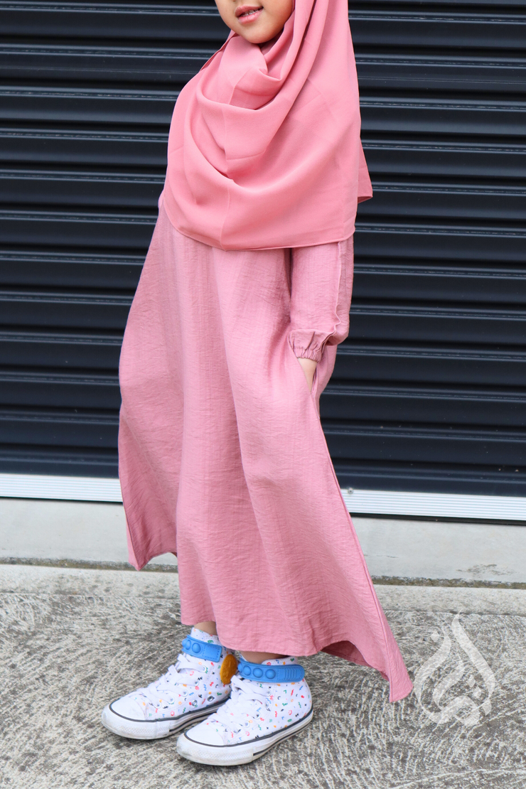 Girls Maxi Dress  - Dusty Pink