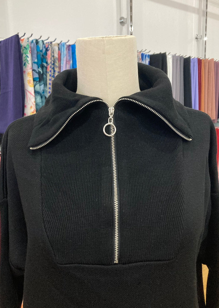Knit Dress - Zipped Collar