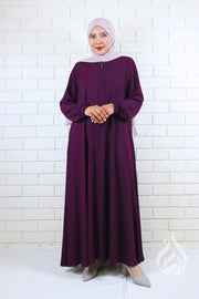 Front Zipped Abaya - Plum