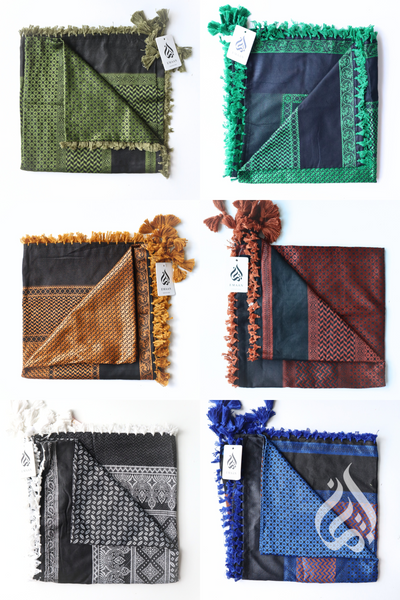 Kufiyeh Scarf (Multicoloured) - Black Base