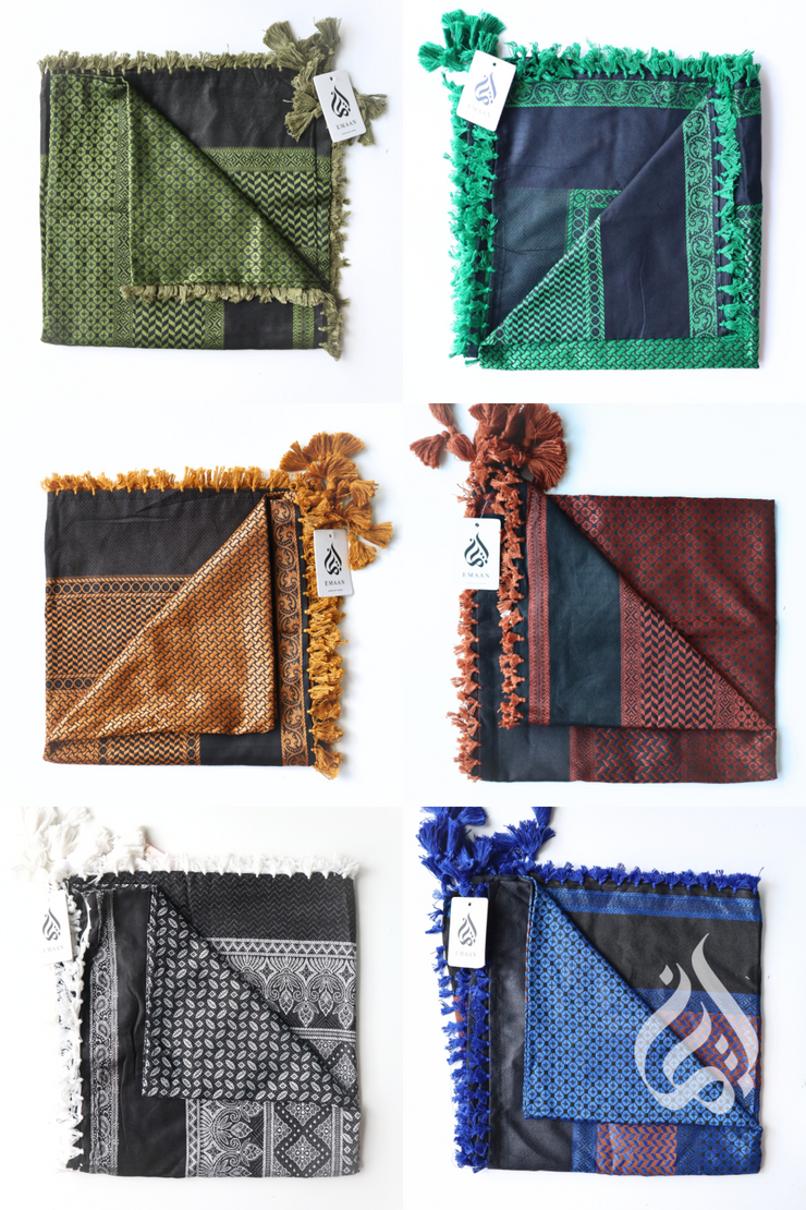 Kufiyeh Scarf (Multicoloured) - Black Base