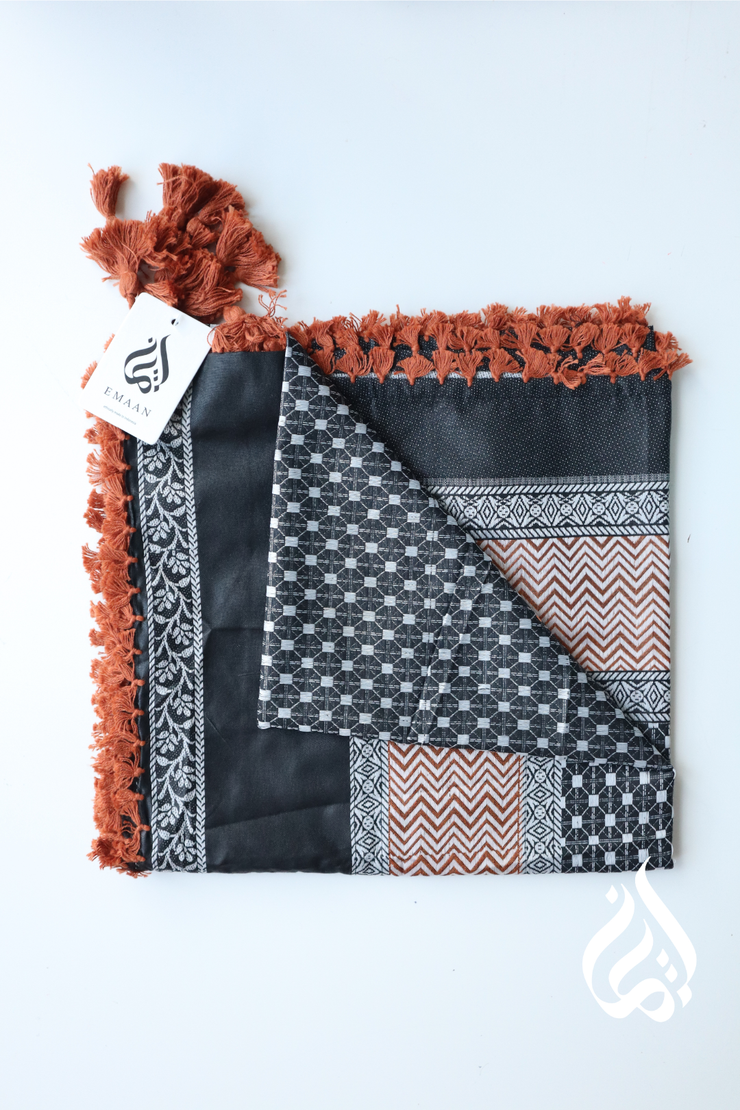 Kufiyeh Scarf (Multicoloured) - Black Base