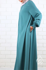 Front Zipped Abaya - Teal