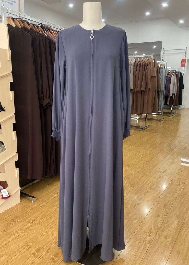 Front Zipped Abaya - Raincloud