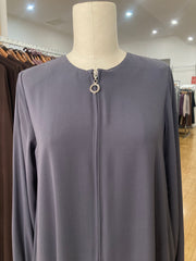 Front Zipped Abaya - Raincloud