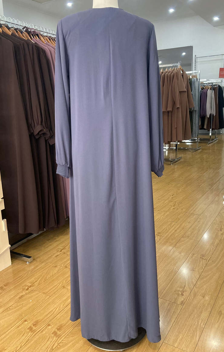 Front Zipped Abaya - Raincloud