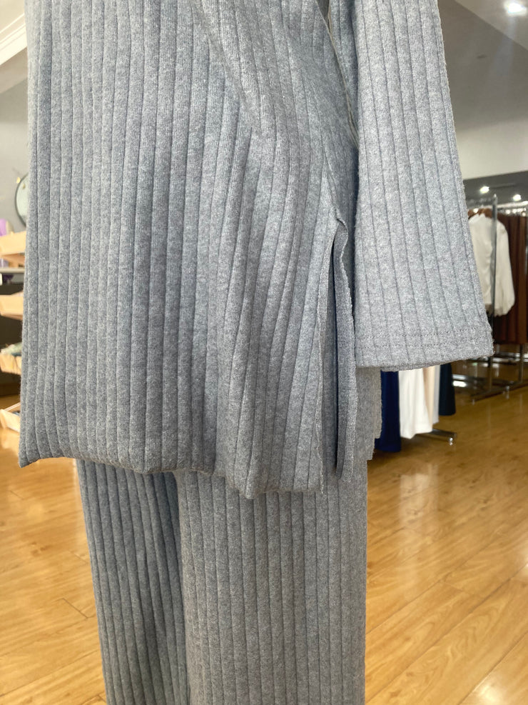 Rib Knit Top - Light Grey