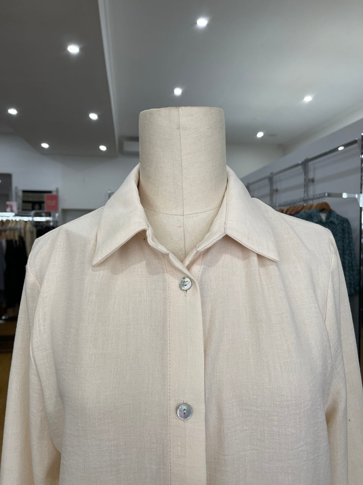 Crepe Buttoned Shirt - Cream