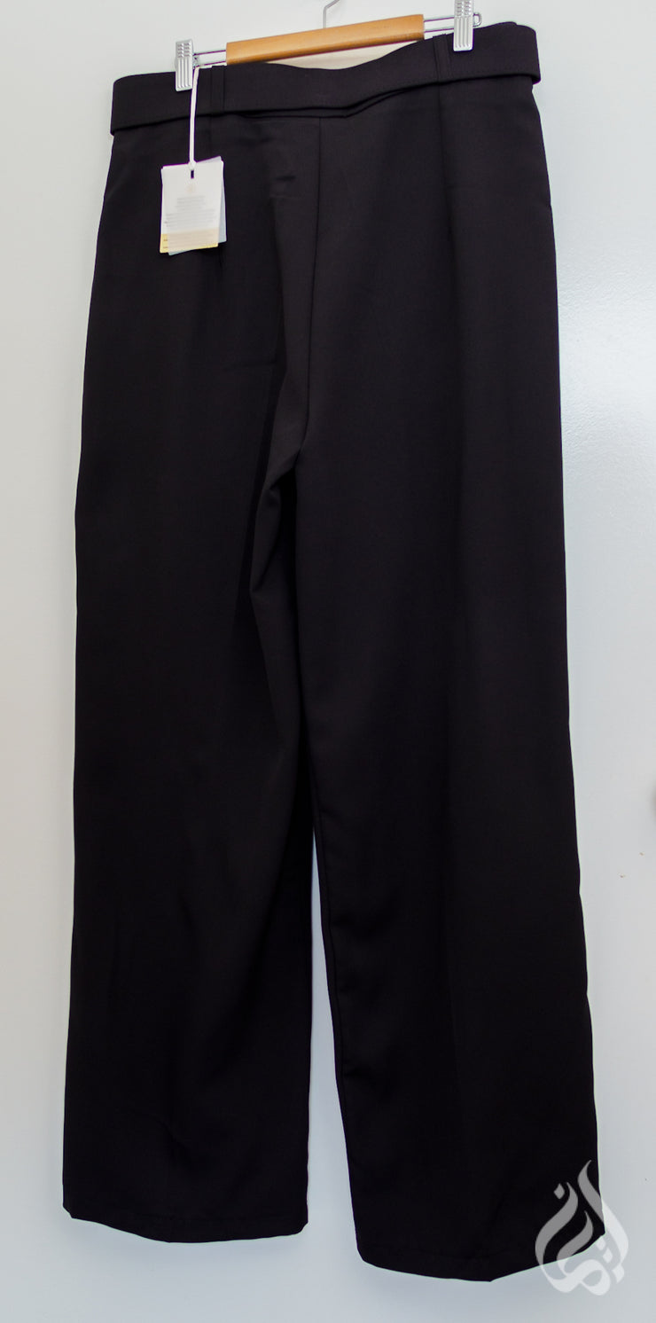 Belted Slack Pants - Black