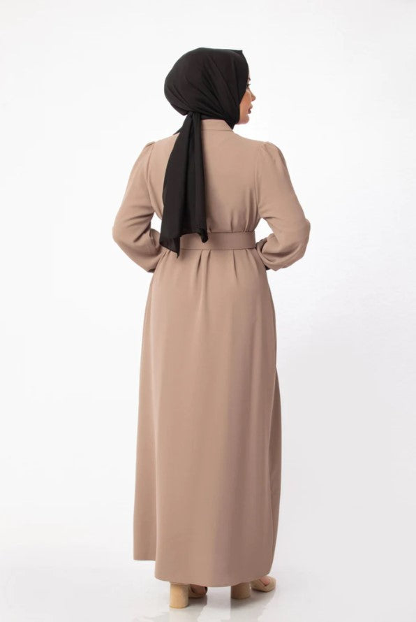 Classic Buttoned Abaya - Navy Blue