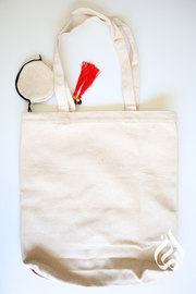 West Bank Tote Bag with Tatreez - Cream